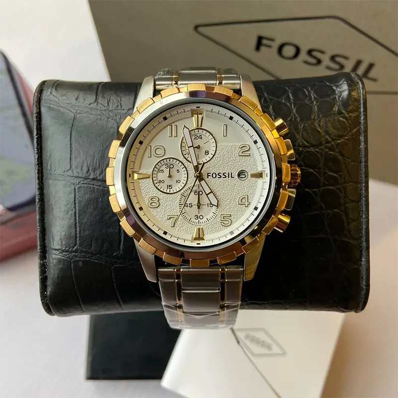 Fossil Dean Chronograph Silver Dial Men's Watch- FS4795